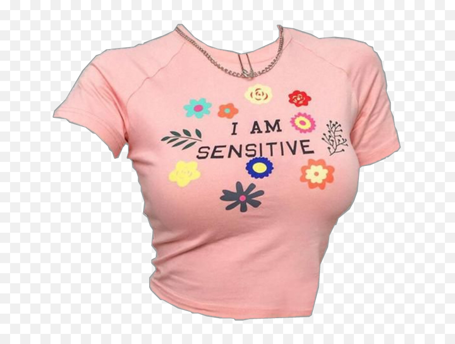 Niche Top Tshirt T - Am Sensitive Crop Top Emoji,Peach Emoji T Shirt