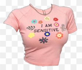 Niche Top Tshirt T - Am Sensitive Crop Top Emoji,Peach Emoji T Shirt