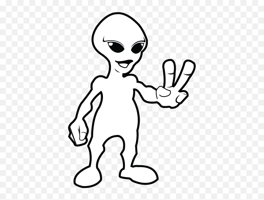 Alien Clipart Black And White - Clipart Best Sci Fi Art Easy Emoji,Alien Emoji Outline