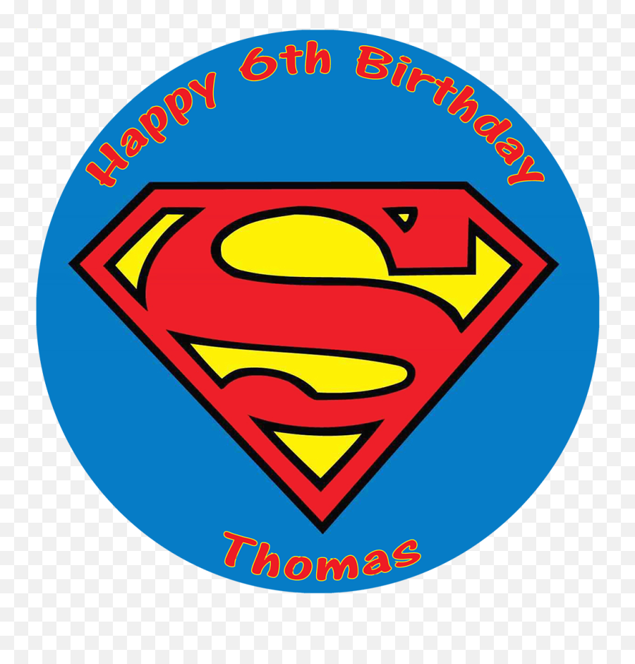Superman Personalised Badge Printed Edible Cake Topper - Superman Logo Emoji,Emoji Kids Robe