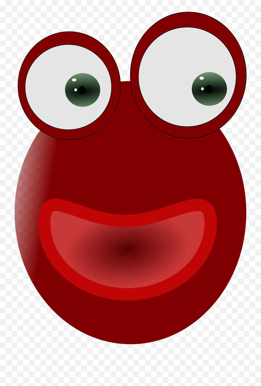 Red Frogs Face With Big Eyes And Happy Smile - Rosto Sapo Vermelho Emoji,Frog Emoticons
