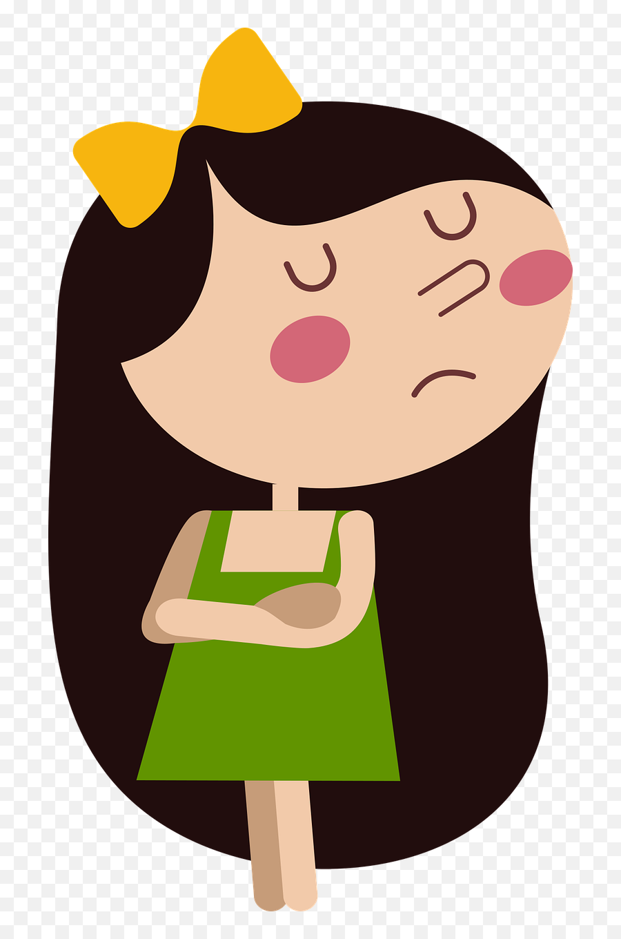Baby Doll Cute Sad - Girl Sad Clipart Png Emoji,Unhappycartoon Animal Range Of Emotions