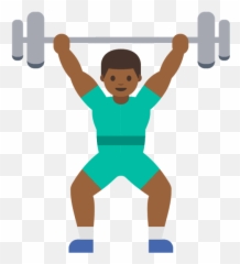 Person Lifting Weights Emoji Clipart - Lifting Weights Clipart Transparent Background,Silhouette Of A Person Emoji Png