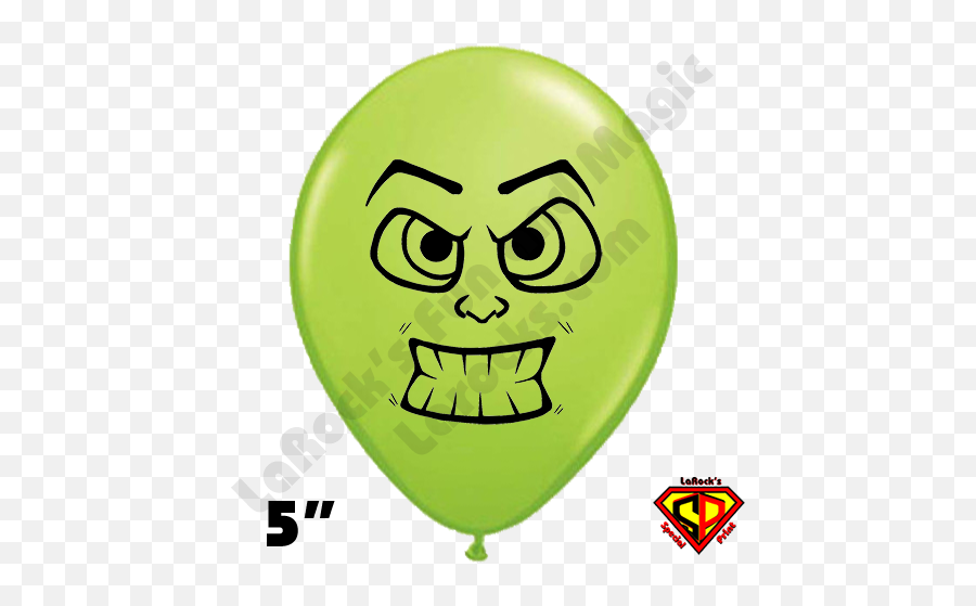 Qualatex 5 Inch Round Green Monster - Baby Face Balloon Emoji,Yuki Emoticon