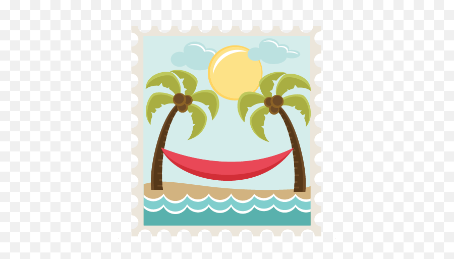 Beach Scene Stamp Svg Files For Scrapbooking Palm Tree - Stamp Of A Beach Emoji,Seashell Emoji