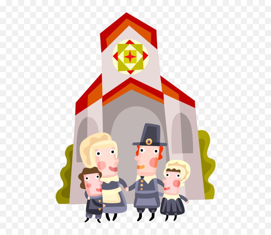 Pilgrim Clipart Pilgrim Family - Png Download Full Size Family In Church Cartoon Emoji,Black Family Happy Thanksgiving Emojis