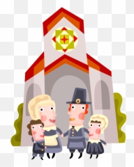 Pilgrim Clipart Pilgrim Family - Png Download Full Size Family In Church Cartoon Emoji,Black Family Happy Thanksgiving Emojis
