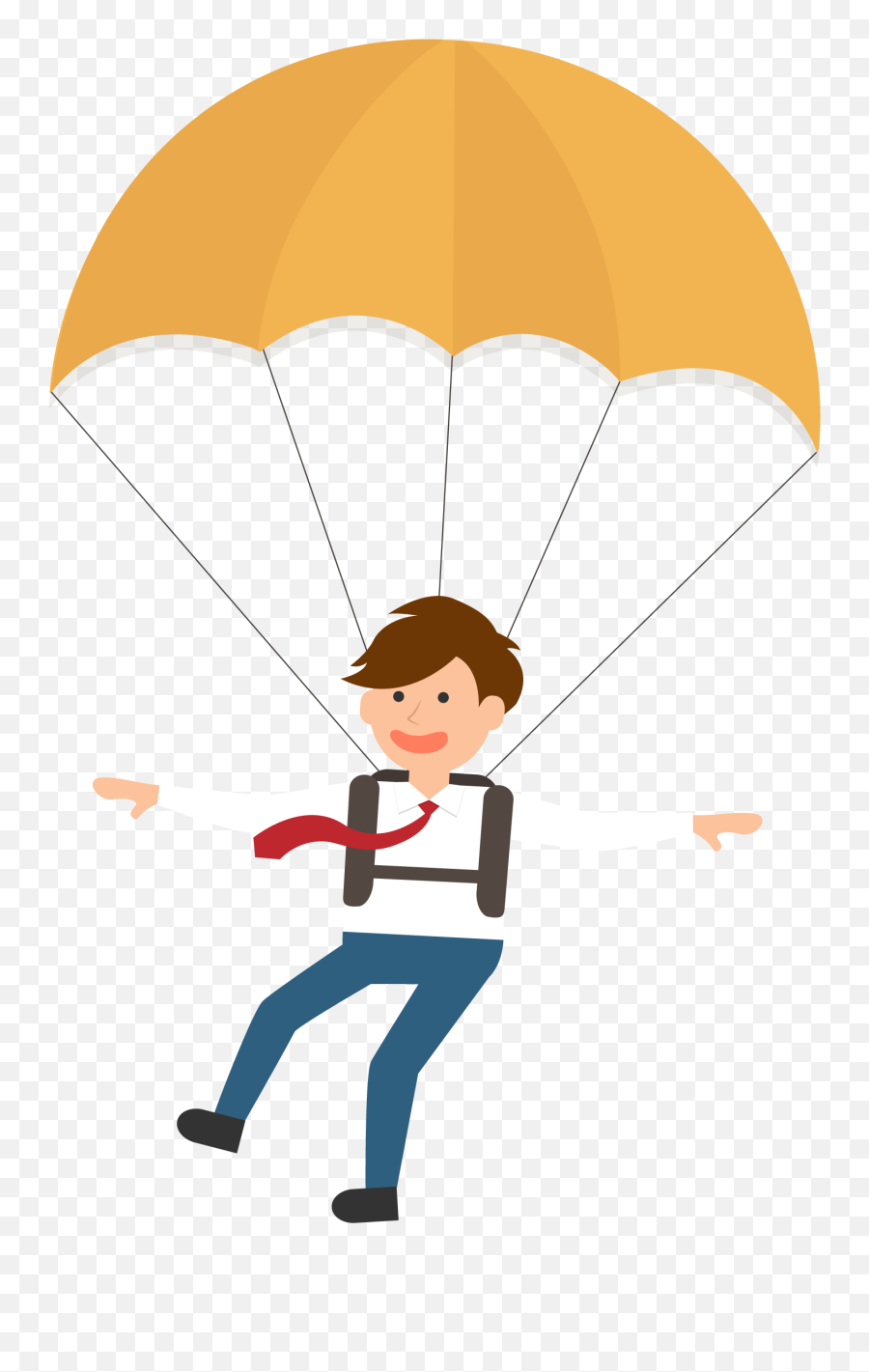 Parachute Parachuting Clip Art - Cartoon Transparent Parachute Png Emoji,Skydiving Emoticon Orange Icon