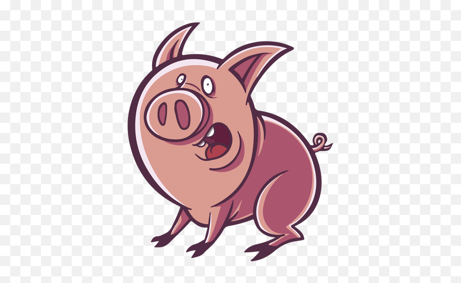 Pig Joyful Head Muzzle Stroke - Dibujo De Cerdos Animados Emoji,Pig Emoji Pillows