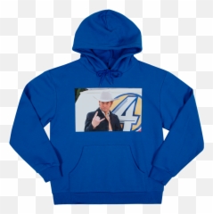 Ron Burgundy Champ Blue Hoodie - Hooded Emoji,Ron Burgundy Trapped In A Glass Case Of Emotion