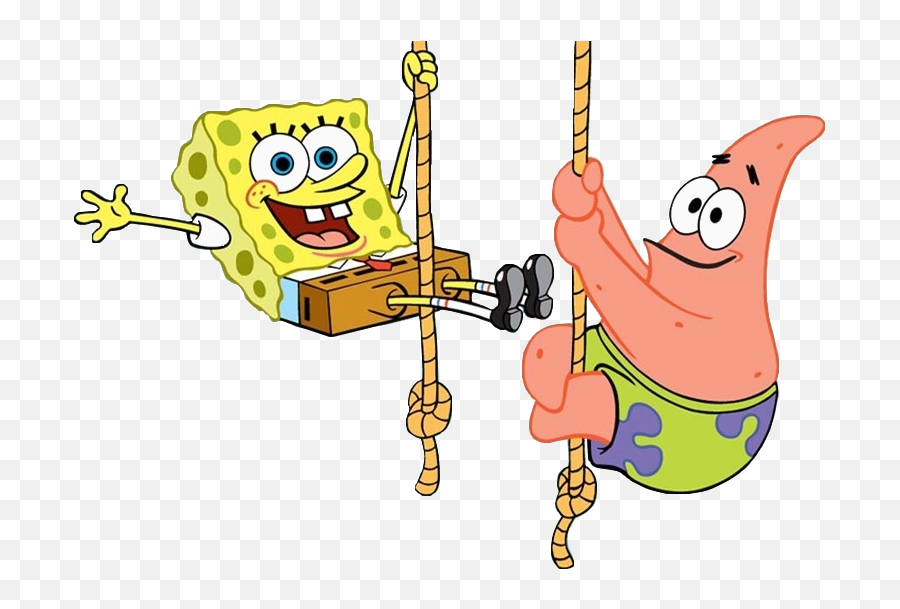 Spongebob And Patrick Dancing On Ropes Spongebob - Transparent Png Bob Esponja Png Emoji,Emoji Movie Voice Actors