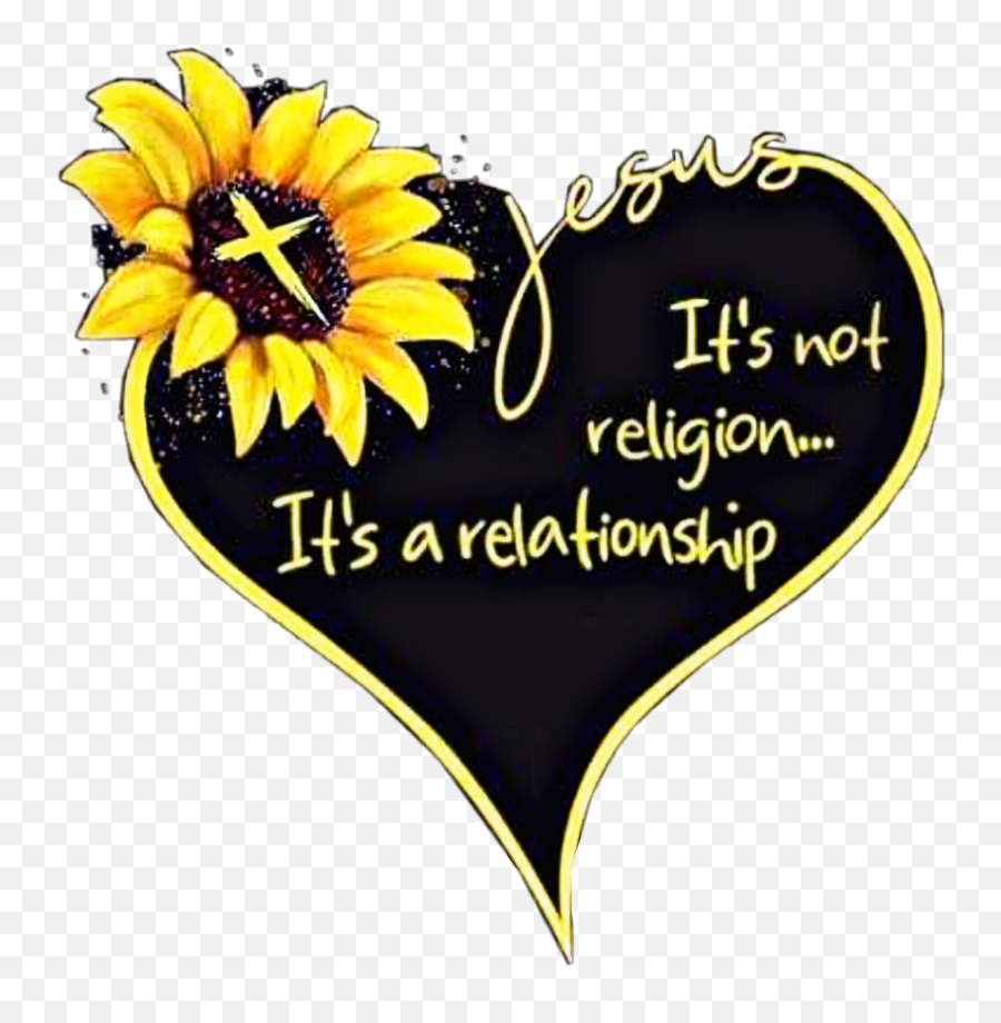 Jesus Sunflower Flower Heart Sticker - Decorative Emoji,Sun Flower Emoji