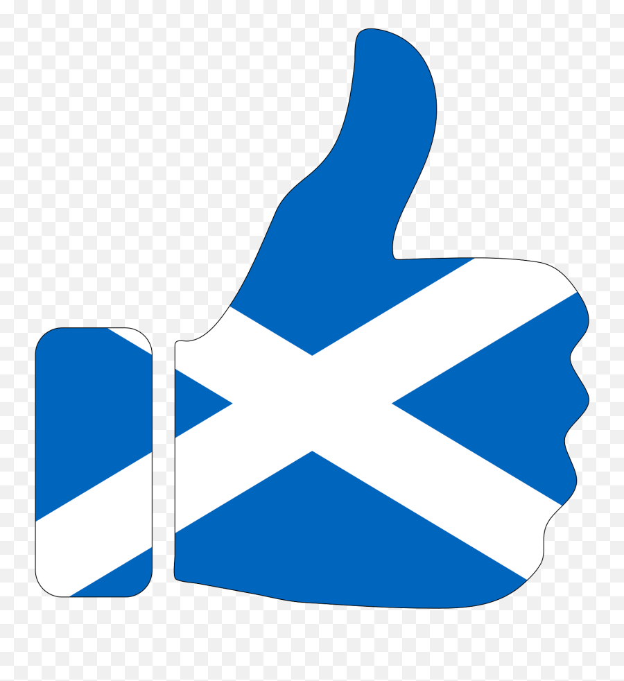 Blue Area Hand Png Clipart - Scottish Flag Thumb Up Emoji,Scottish Flag Emoji