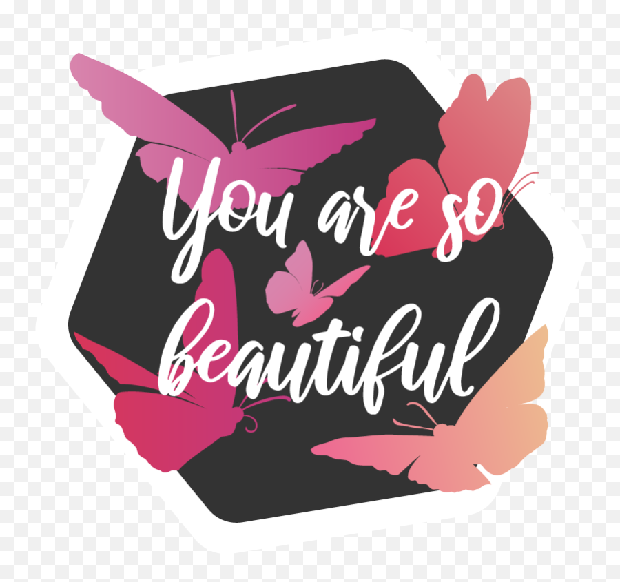You Are So Beautiful Butterfly Vinyl Rug - Tenstickers Emoji,Butterfly Emoji Meaning