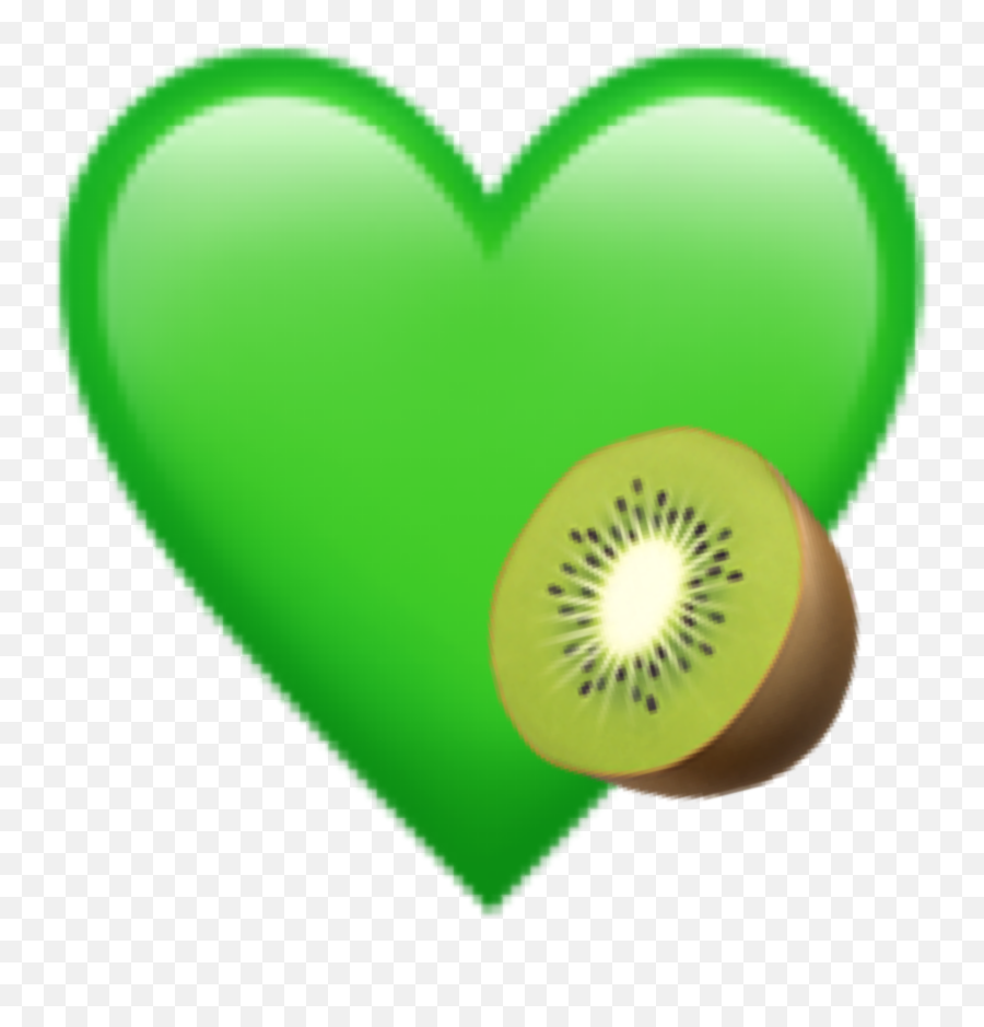 Heart Corazon Emoji Verde Green Kiwi - Lovely,Kiwi Emoji