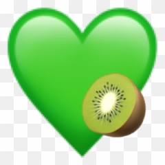 Heart Corazon Emoji Verde Green Kiwi - Lovely,Kiwi Emoji