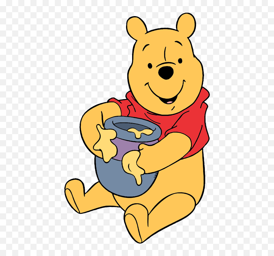 New Sitting With Honey Pot - Winnie The Pooh Clipart Sitting Emoji,Fighting Bear Emoji