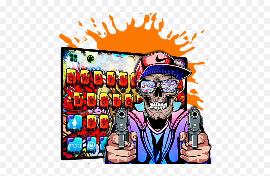 Gangster Graffiti Keyboard Theme - Firearms Emoji,Gangster Emojis