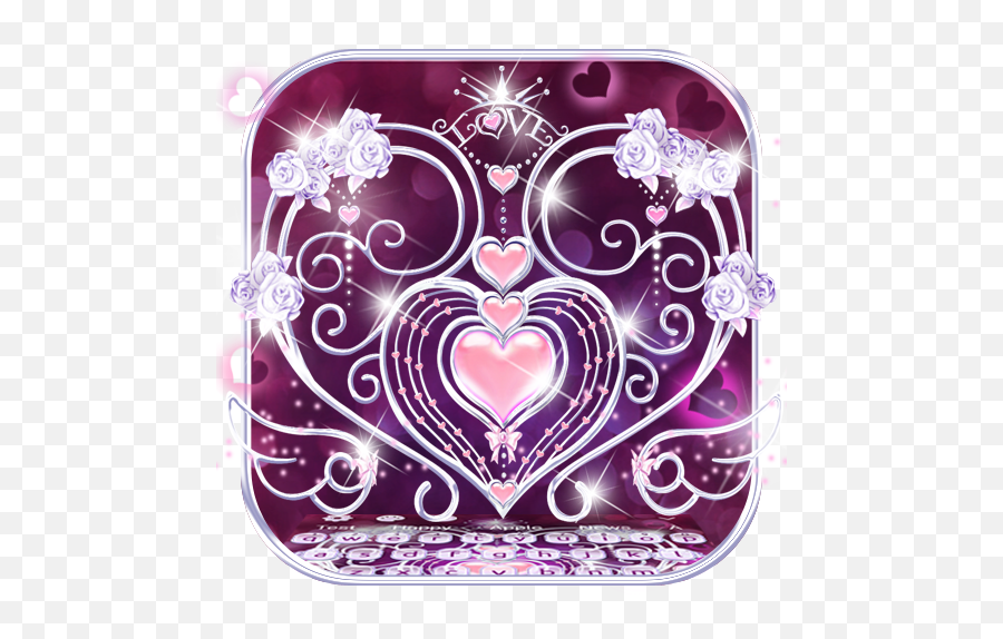 Wing Heart Love Crown Keyboard Theme - Google Playu0027de Girly Emoji,Triple Heart Emoji