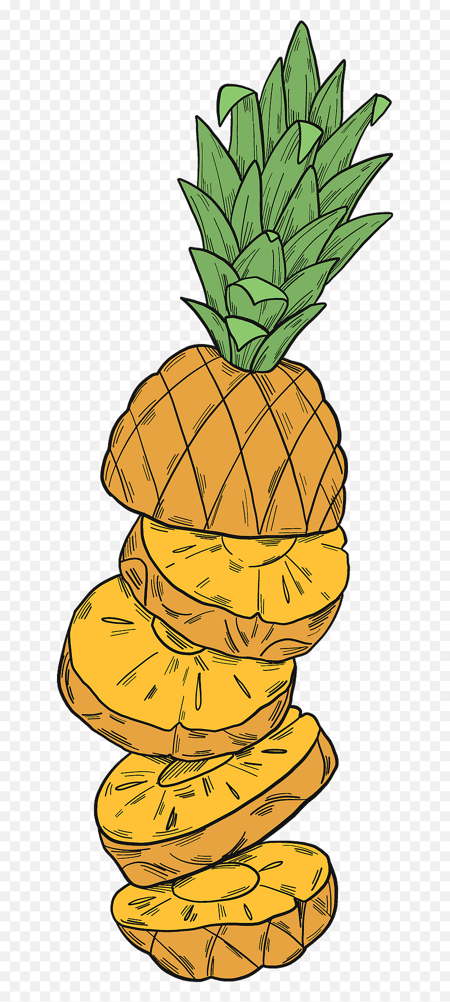 Cut Pineapple Clipart - Fresh Emoji,Pineapple Emoji