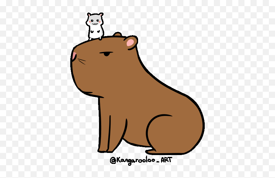 Snake Animals Dog Gif On - Capybara Cartoon Drawing Emoji,Capybara Emoji