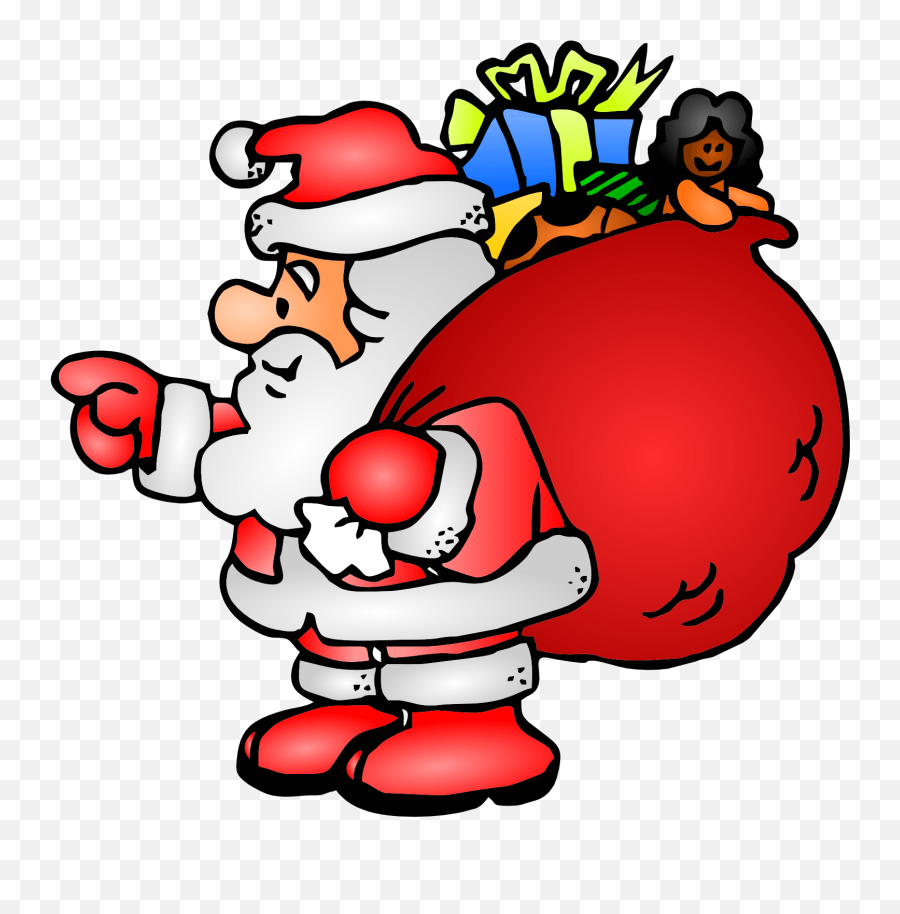 Free Santa Animated Cliparts Download - Santa With Bag Clipart Emoji,Santa Animated Emoticon