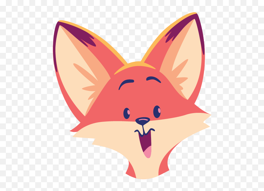 Happy Fox Stickers - Happy Fox Png Emoji,Red Fox Emoticon Tongue Sticking Out