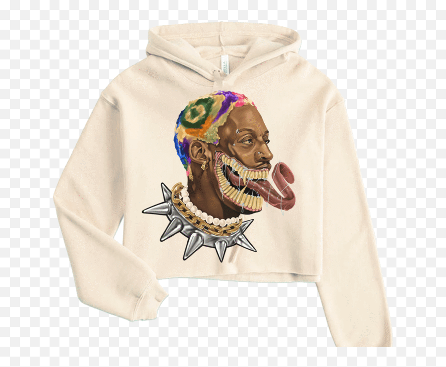 Rodzilla Crop Top Hoodie - Hooded Emoji,Loofah Emoticon