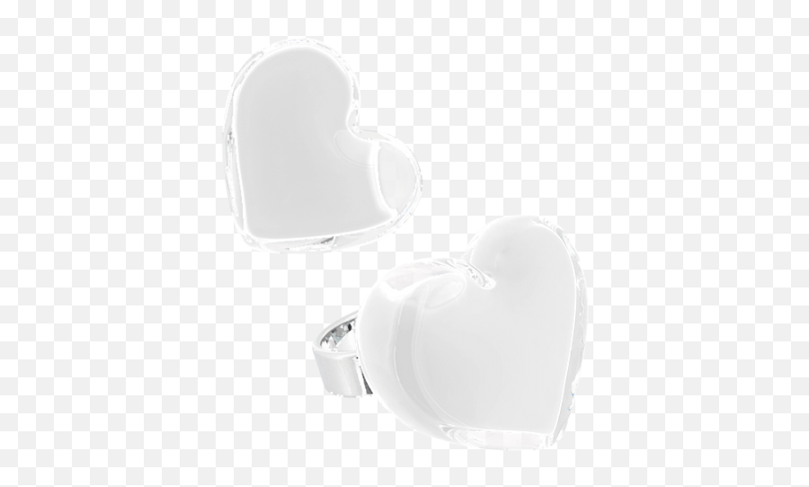 Glass Ring - Coeur Medium Milk Pylones Solid Emoji,Heart Emoticon Ring Silver