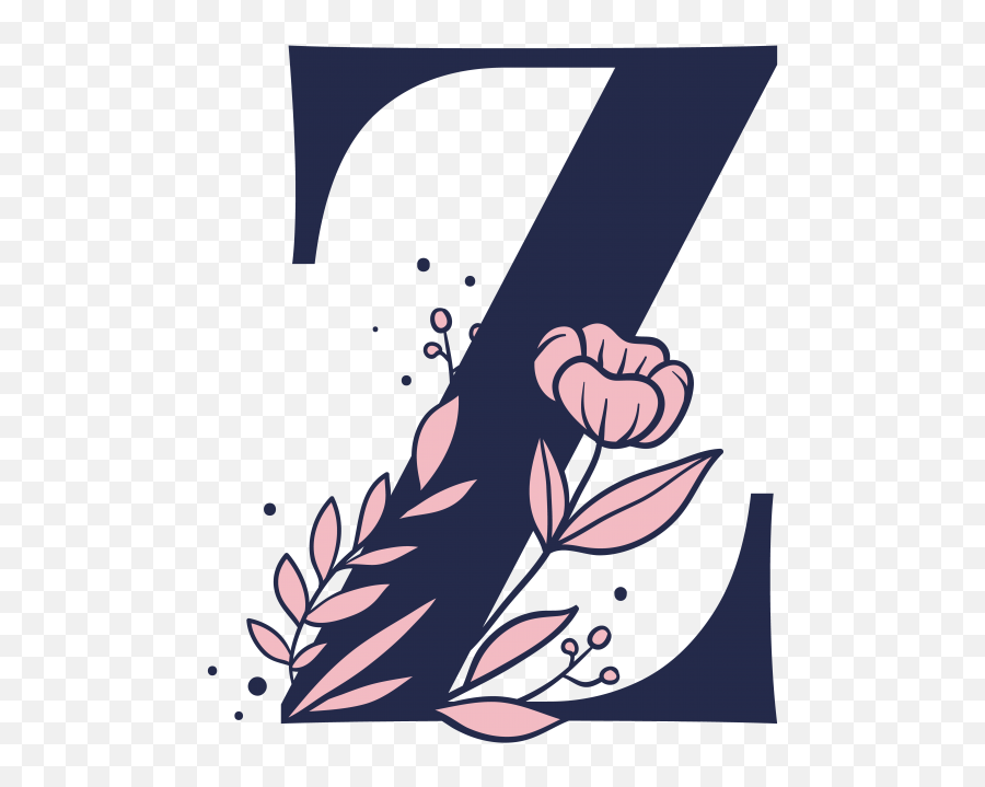 Floral Alphabet Z Letter Png Transparent Image - Floral Letter Z Hd Emoji,Emojis For Letters Of The Alphabet
