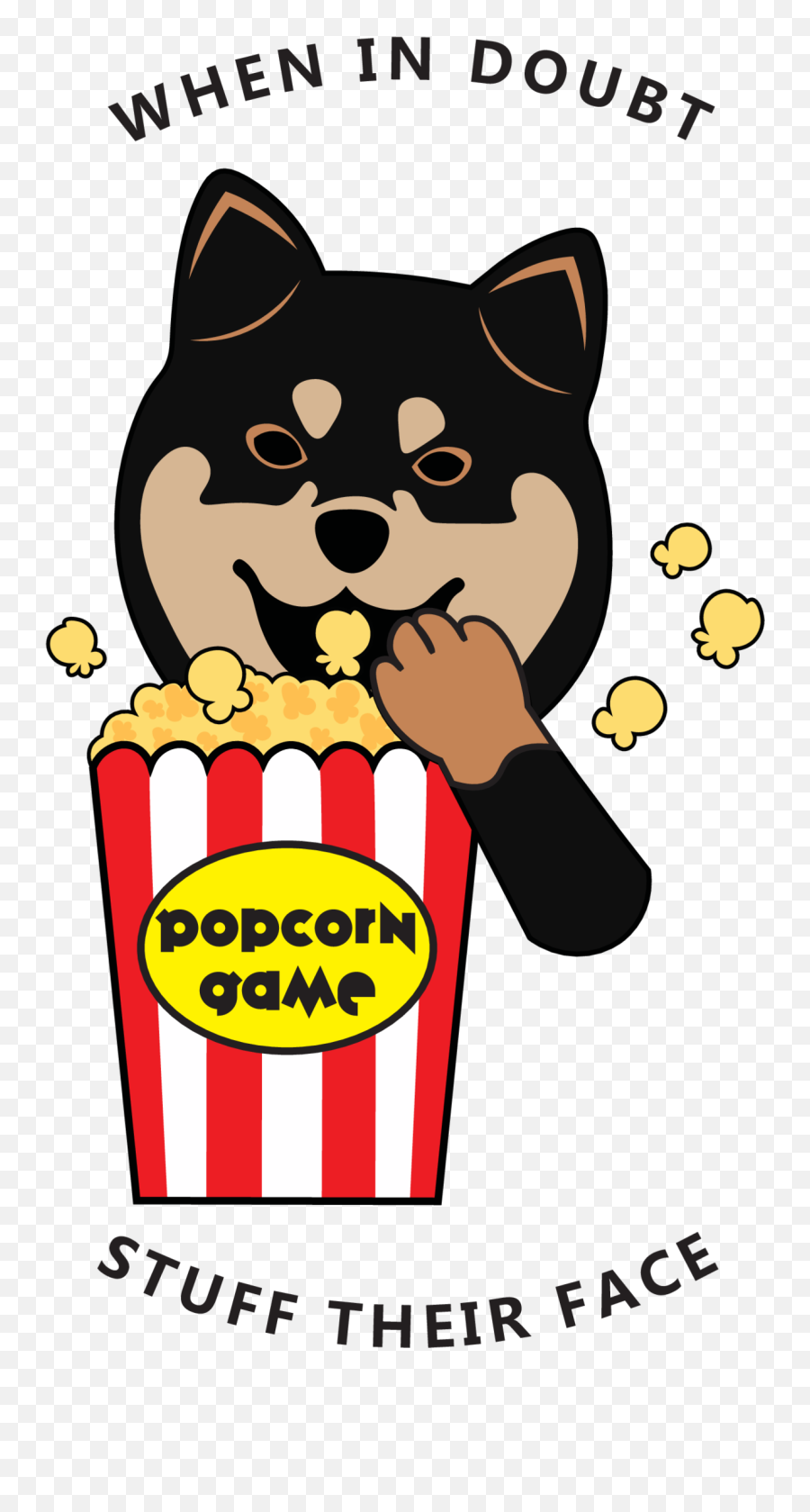 When In Doubtu2026 Stuff Their Face - The Popcorn Game U2014 Couch Emoji,Caucasian Shepherd Puppy Emoticon Face