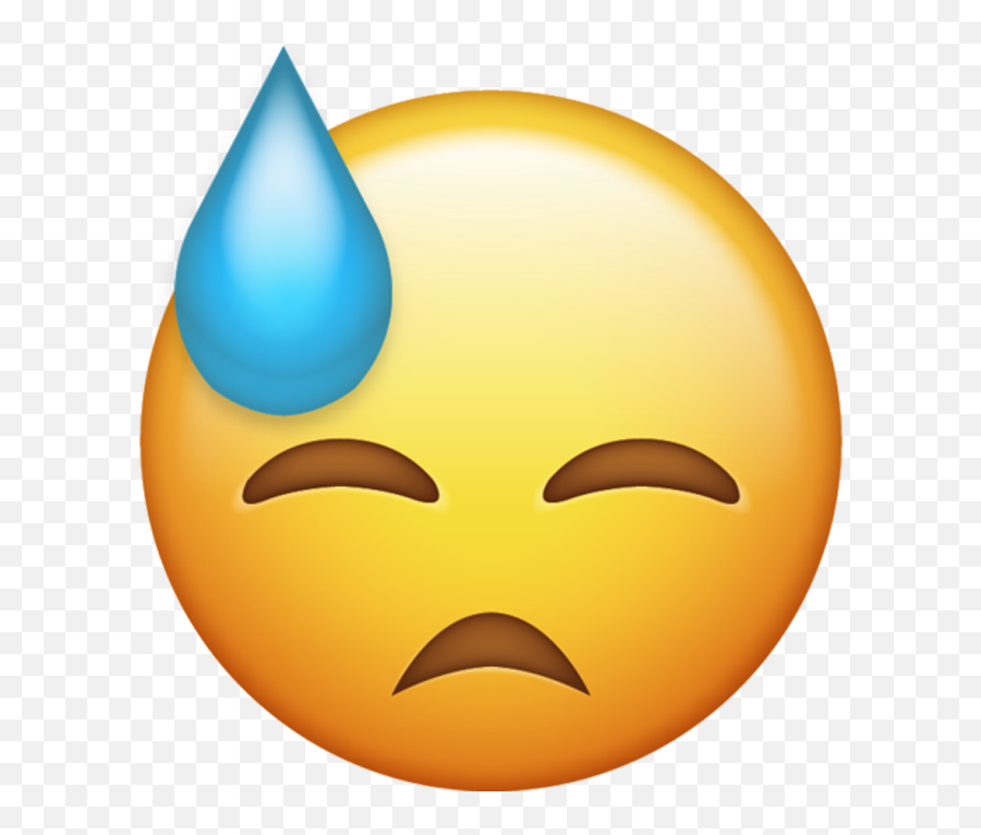 Sweat Emoji Free Download Ios Emojis - Downcast Face With Sweat Emoji,Sweating Emoji