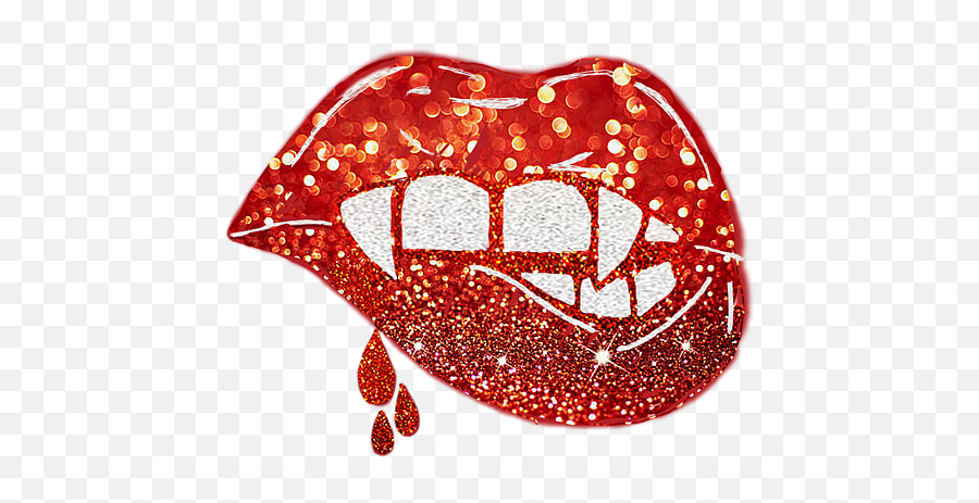 Vampire Lips In Faux Glitter With Dripping Blood Fleece Blanket Emoji,Blood Bag Emoji