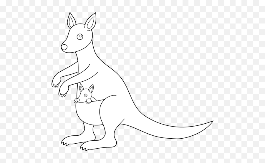 Colorable Kangaroo Design Free Clip Art - Clipartix Black And White Clip Art Kangaroo Emoji,Kangaroo Emoji