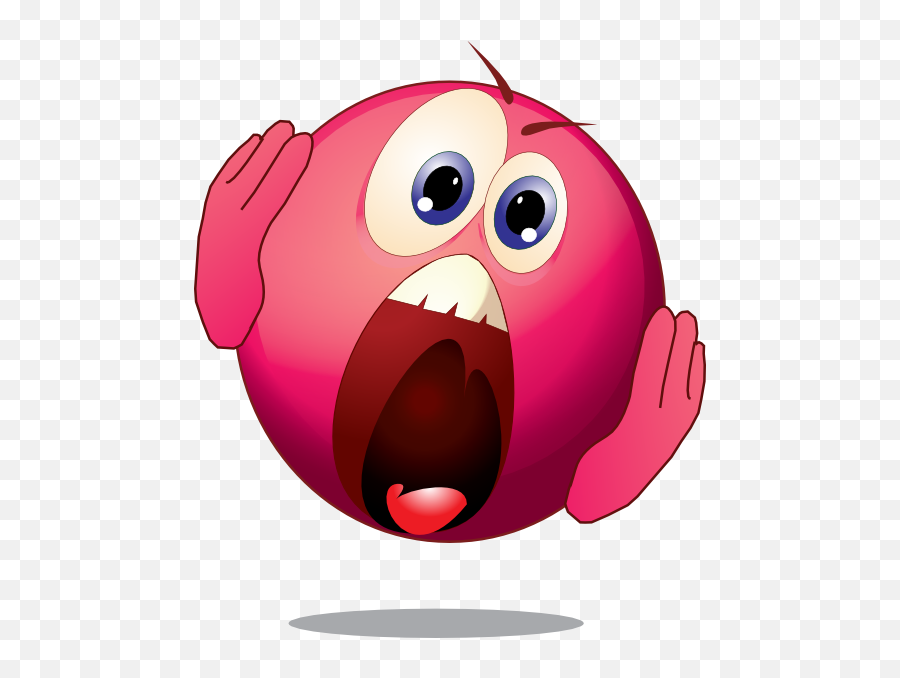 Smiley Terrified Pink Emoticon Clipart - Happy Emoji,Scared Emoticon Facebook