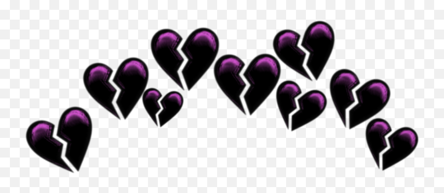 Black Pink Emoji Sticker - Black Broken Hearts Transparent,Broken Heart Emoji Text