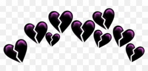 Black Pink Emoji Sticker - Black Broken Hearts Transparent,Broken Heart Emoji Text