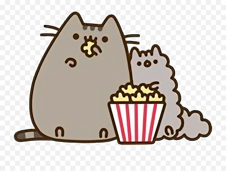 Cat - Eating Popcorn Emoji Png,Pusheen The Cat Emoji