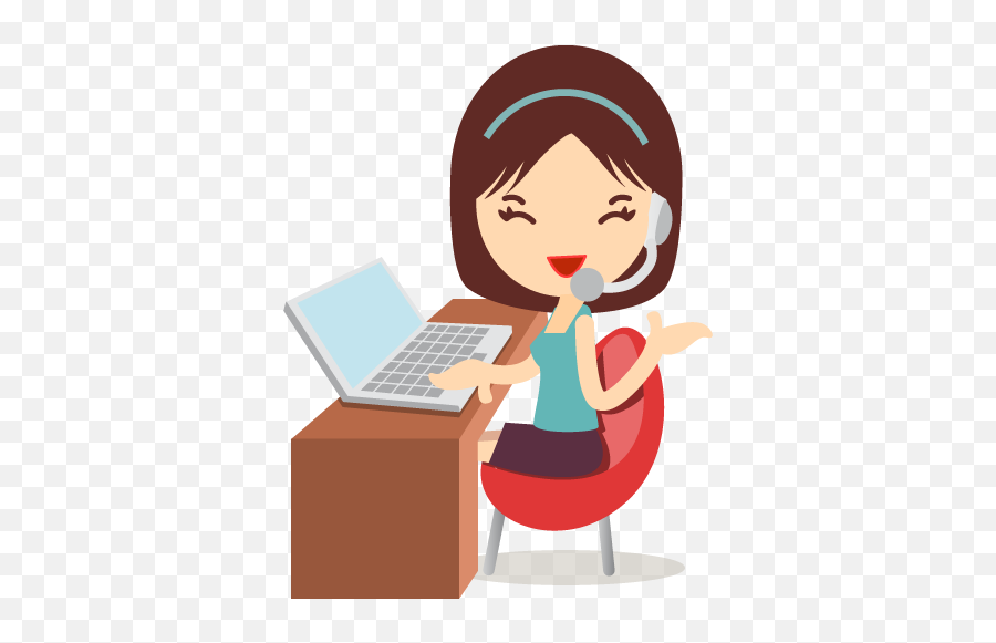 Callcenter Girls Blue Icon - Vector Call Center Png Emoji,Receptionist Emoji