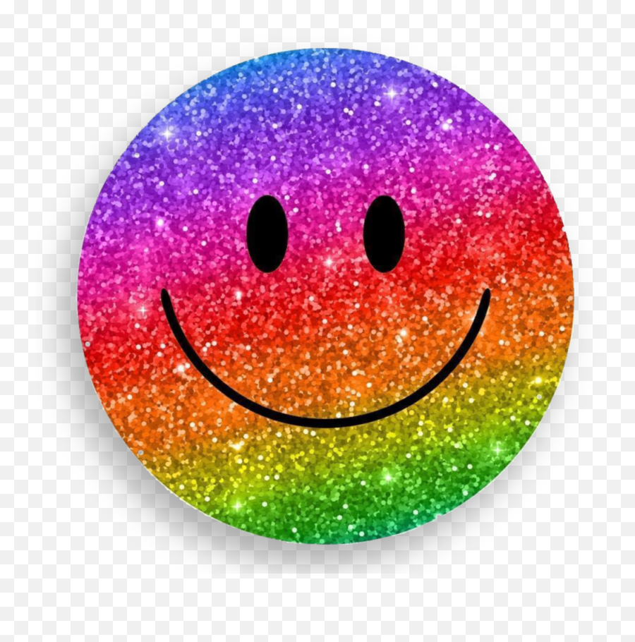 Artsugar - Rainbow Glitter Circle Emoji,Sparkle Emoticon Transparant