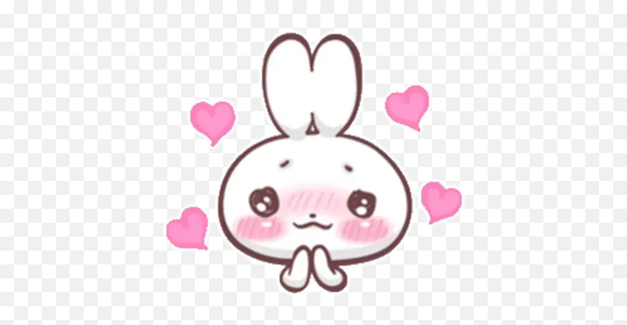 Rabbit Kiun Whatsapp Stickers - Stickers Cloud Girly Emoji,Bunny Heart Emoji