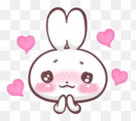 Rabbit Kiun Whatsapp Stickers - Stickers Cloud Girly Emoji,Bunny Heart Emoji