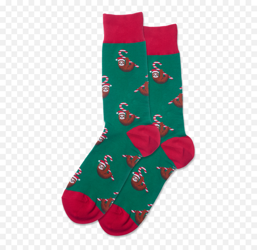 Menu0027s Candy Cane Sloth Crew Socks Emoji,Sloth Emotion Chart