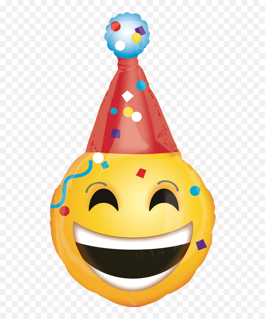 Party Hat Smiley Foil Birthday Balloon Helium Inflation Emoji,Eceleberation Emoji