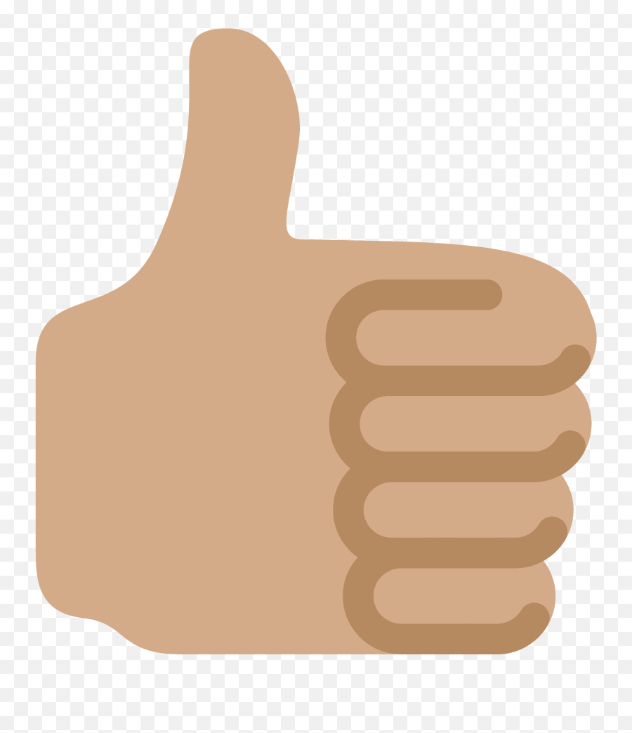 Thumbs Up Emoji With Medium Skin - Thumbs Up Emoji,Thumb Up Emoji