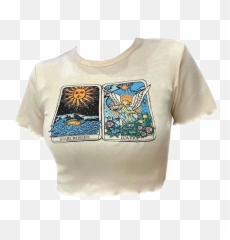 Tshirt Aesthetic Sun Cards Sticker - Crop Top Vintage Png Emoji,Angel Emoji Shirt