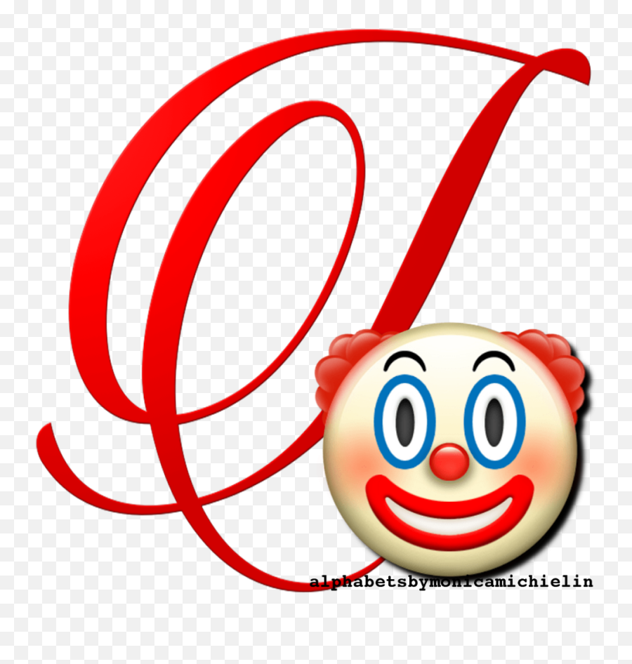 Monica Michielin Alphabets Clown Emoticon Emoji Alphabet Png - Emoji Clown,Cute Clown Emoji