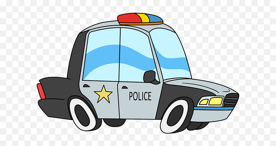How To Draw A Police Car - Police In A Car Drawing Emoji,Cops Chasing Car Emoji