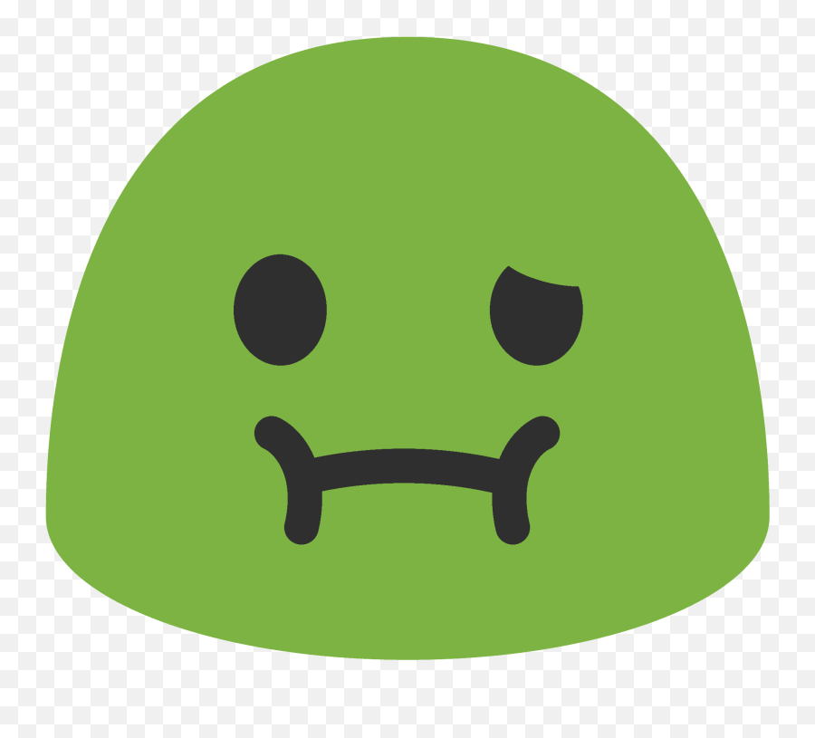 Nauseated Face Emoji - Blob Vomit Emoji,Puking Emoji