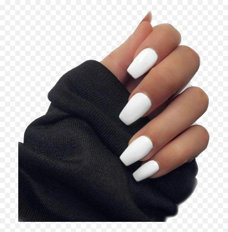 Long Nails Meme Transparent Trending Images And Videos - Short Coffin White Acrylic Nails Emoji,Nails With Emojis And Glitter